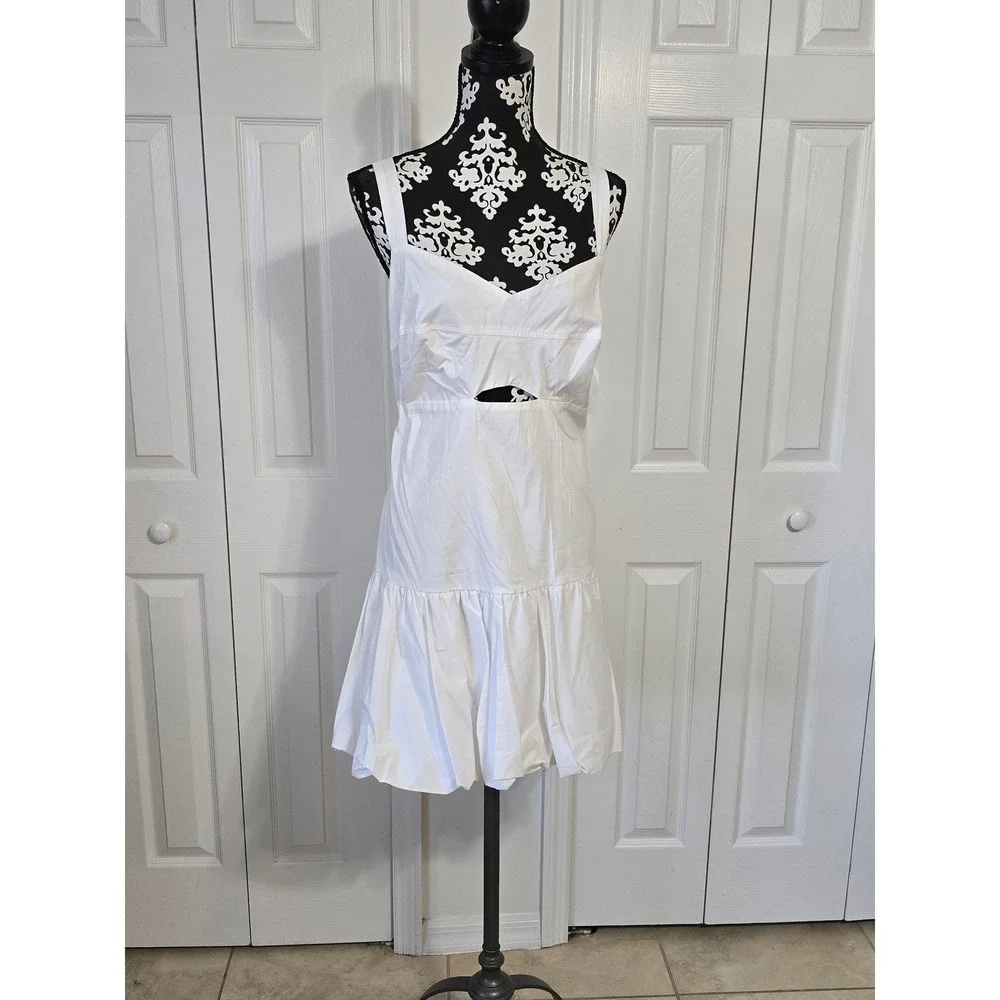 Bar‎ III White Cutout Ruffle Hem Sundress XL